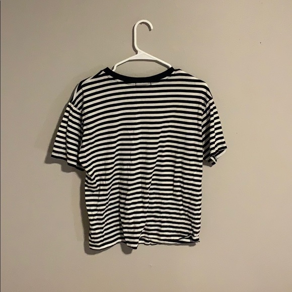 Forever 21 Black/White Striped Amour Tee- Large - Picture 2 of 4